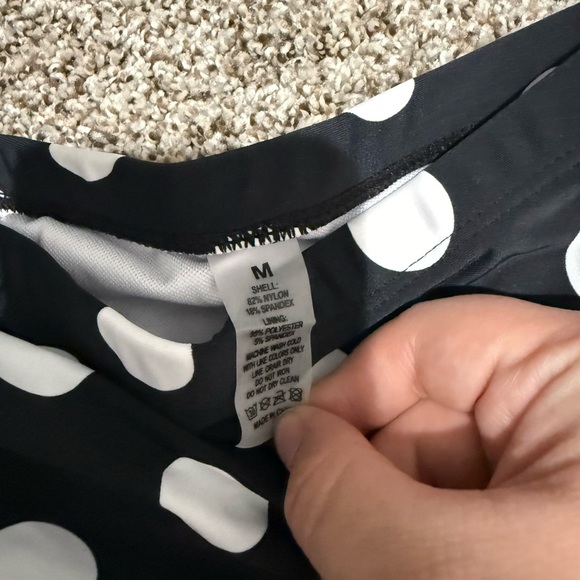 High-Waist Black & White Polka Dot Bikini Bottoms - Picture 3 of 4